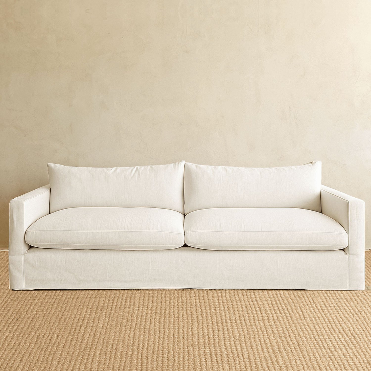 Byron Sofa - 4 Seater Living Furniture Beachwood Designs Chalk Linen Cotton 