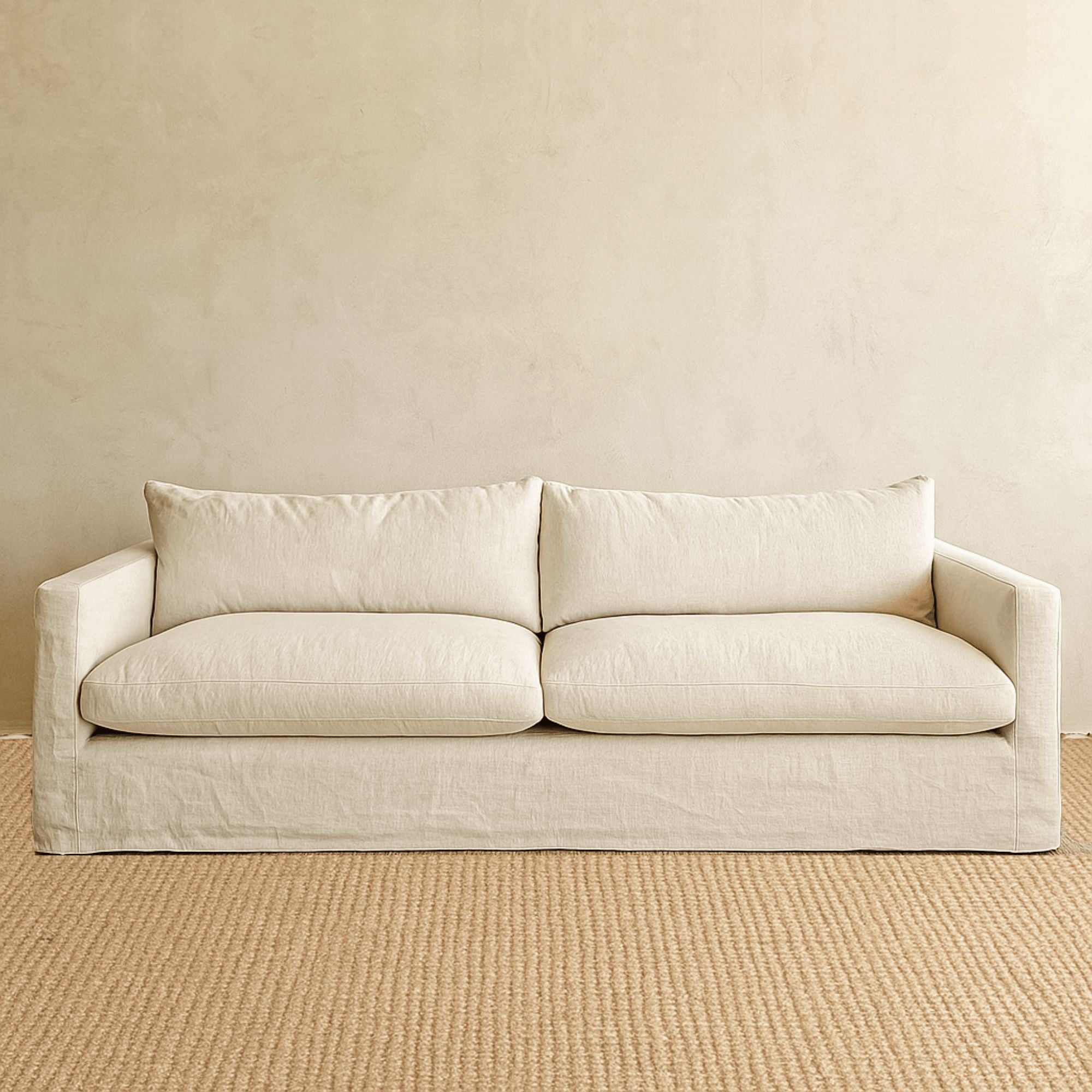 Byron Sofa - 4 Seater Living Furniture Beachwood Designs Salt &amp; Pepper Linen Cotton 