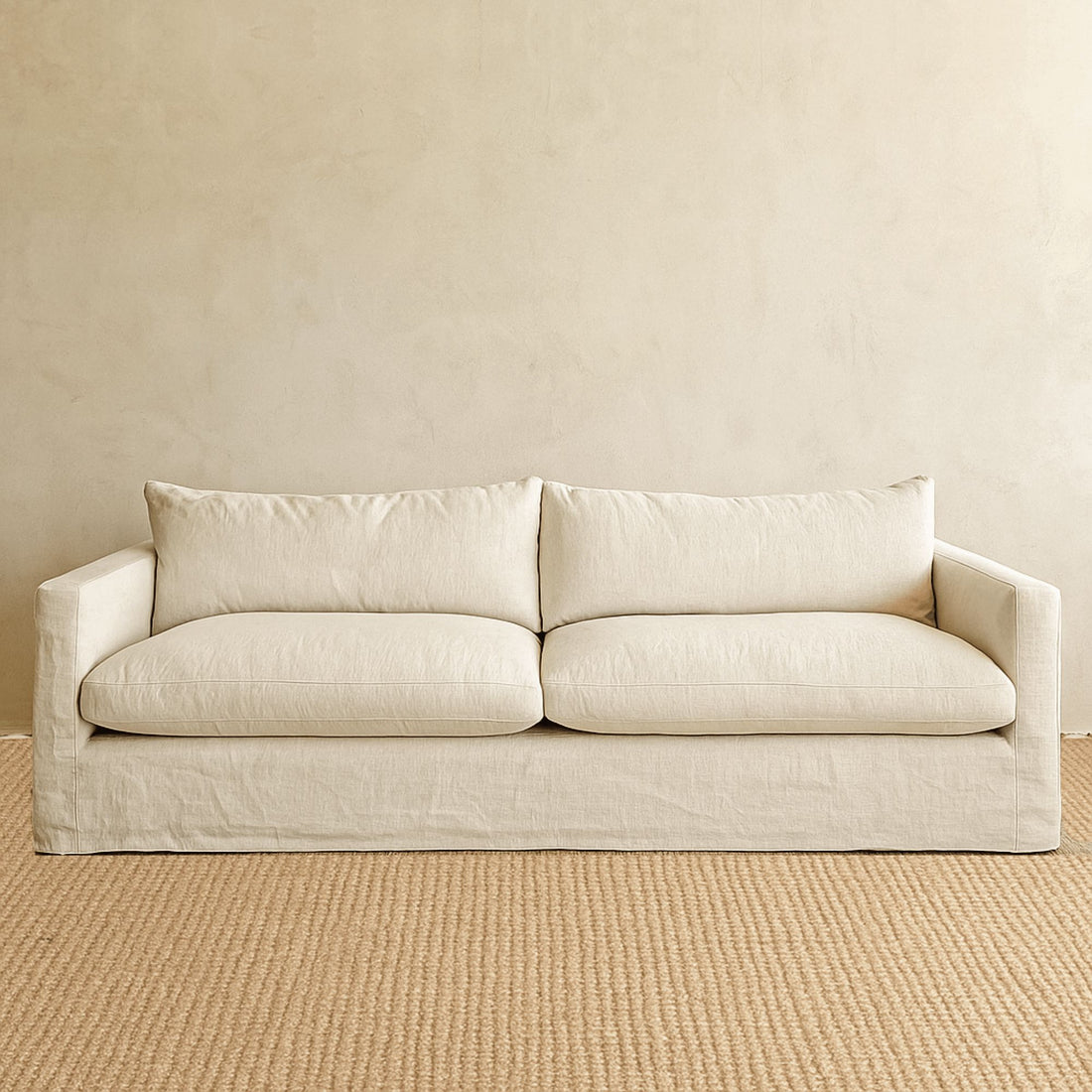 Byron Sofa - 4 Seater Living Furniture Beachwood Designs Salt & Pepper Linen Cotton