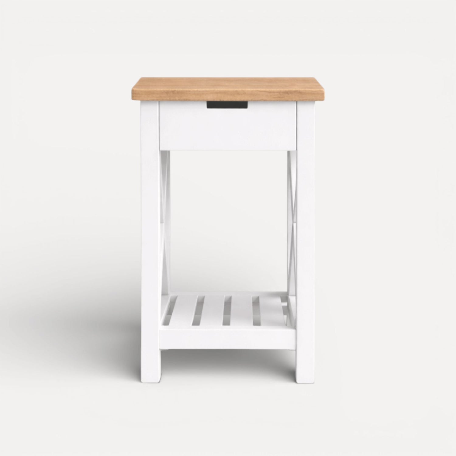 Caribbean Bedside L450mm - 1 Drawer Bedroom Furniture Beachwood Designs White &amp; Limed Ash 