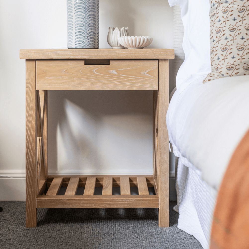 Caribbean Bedside L600mm - 1 Drawer Bedroom Furniture Beachwood Designs 