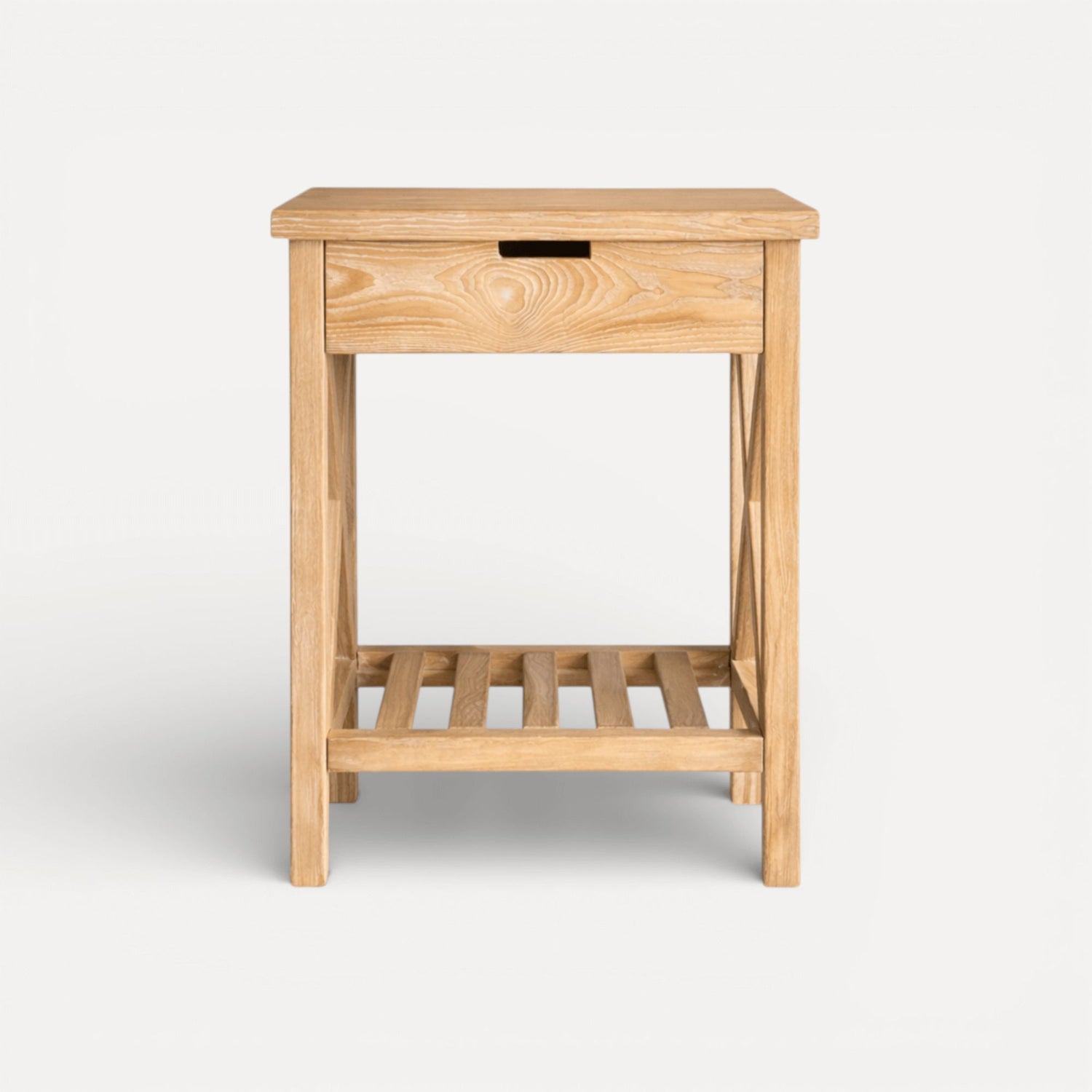 Caribbean Bedside L600mm - 1 Drawer Bedroom Furniture Beachwood Designs Limed Ash 