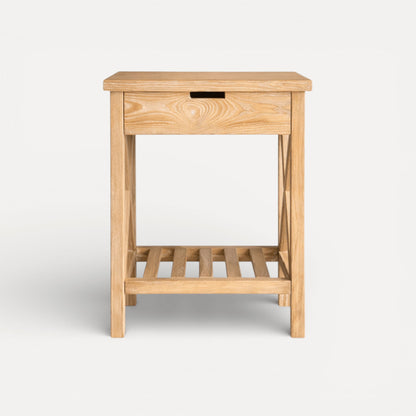 Caribbean Bedside L600mm - 1 Drawer Bedroom Furniture Beachwood Designs Limed Ash 