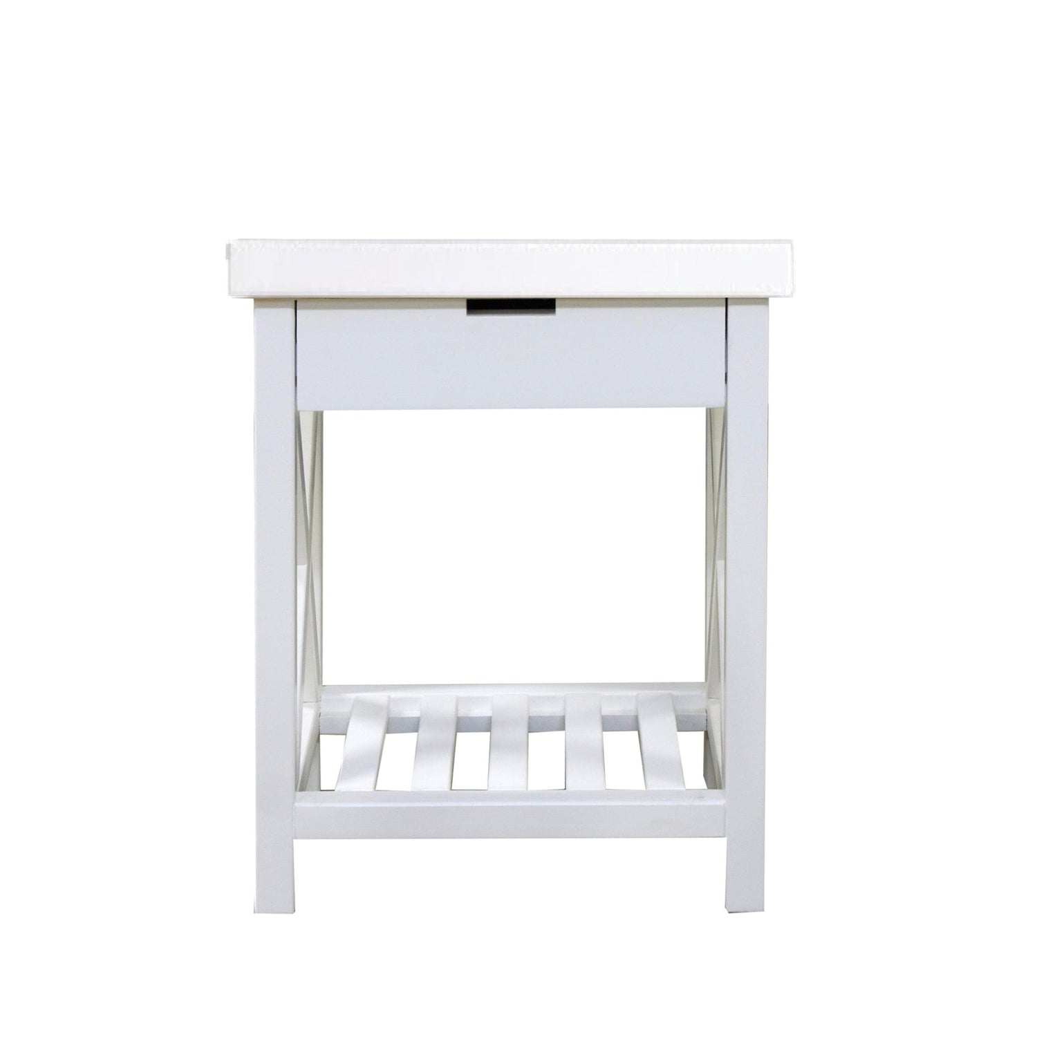 Caribbean Bedside L600mm - 1 Drawer Bedroom Furniture Beachwood Designs White 