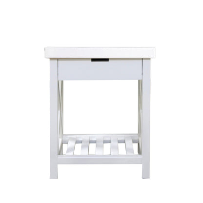 Caribbean Bedside L600mm - 1 Drawer Bedroom Furniture Beachwood Designs White 