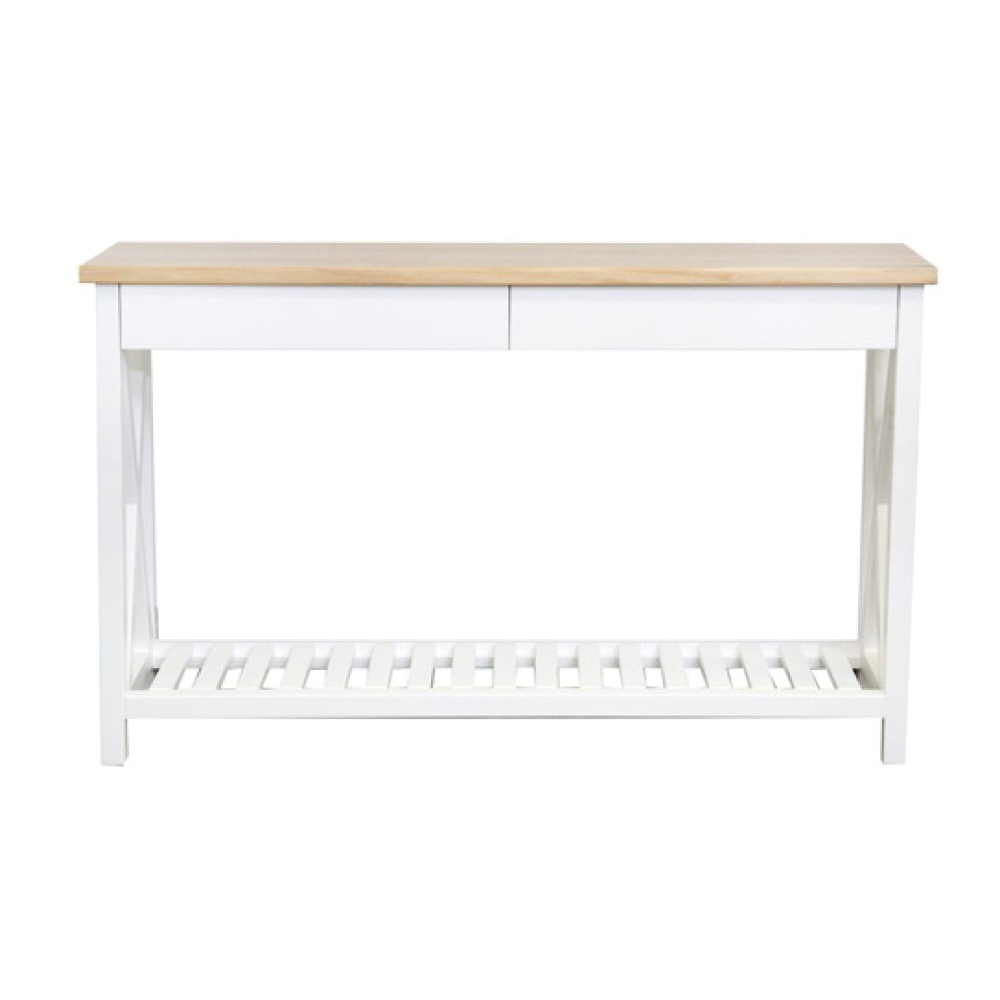 Caribbean Console &amp; Drawers L1400mm Living Furniture Beachwood Designs White &amp; Limed Ash 