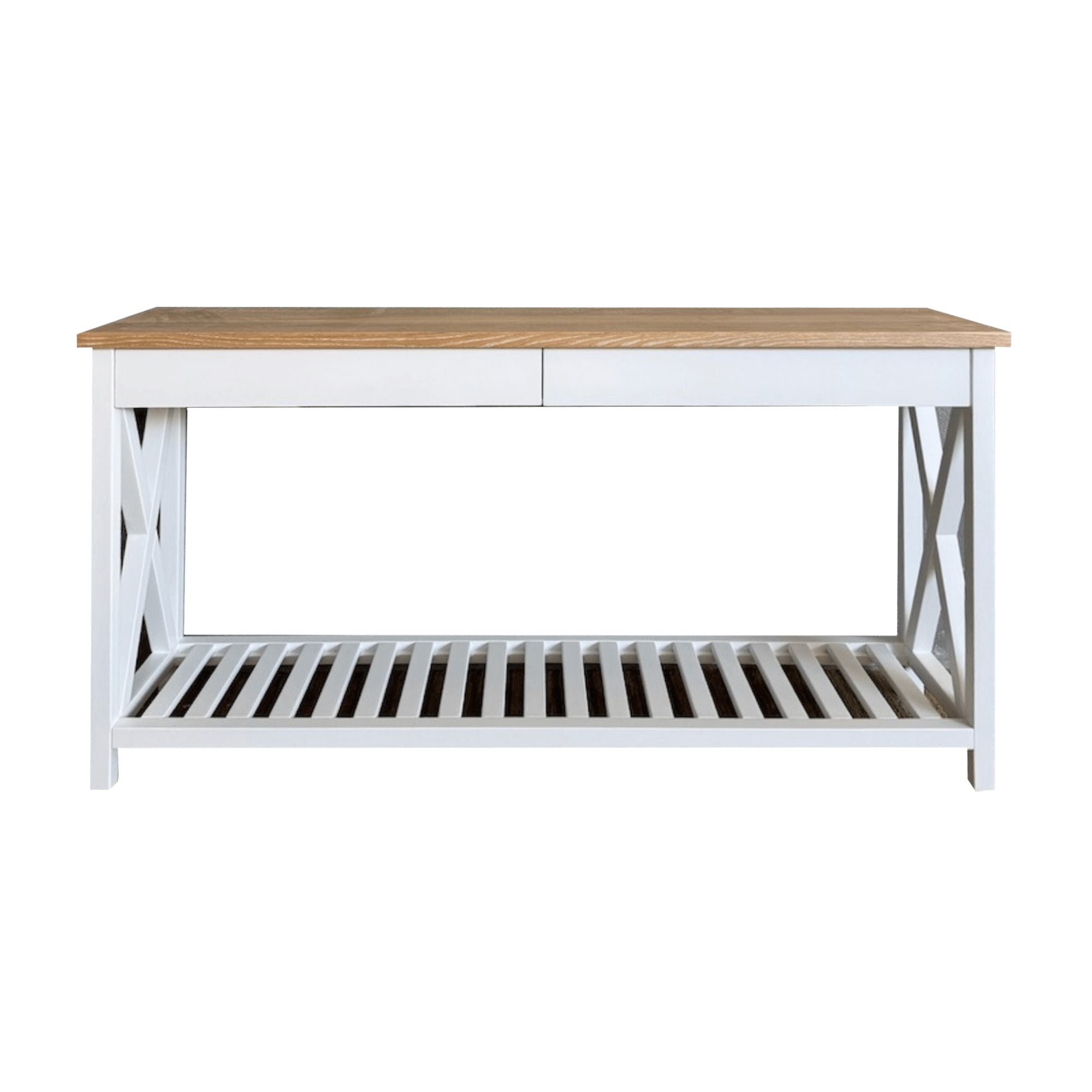 Caribbean Console &amp; Drawers L1600mm Living Furniture Beachwood Designs White &amp; Limed Ash 