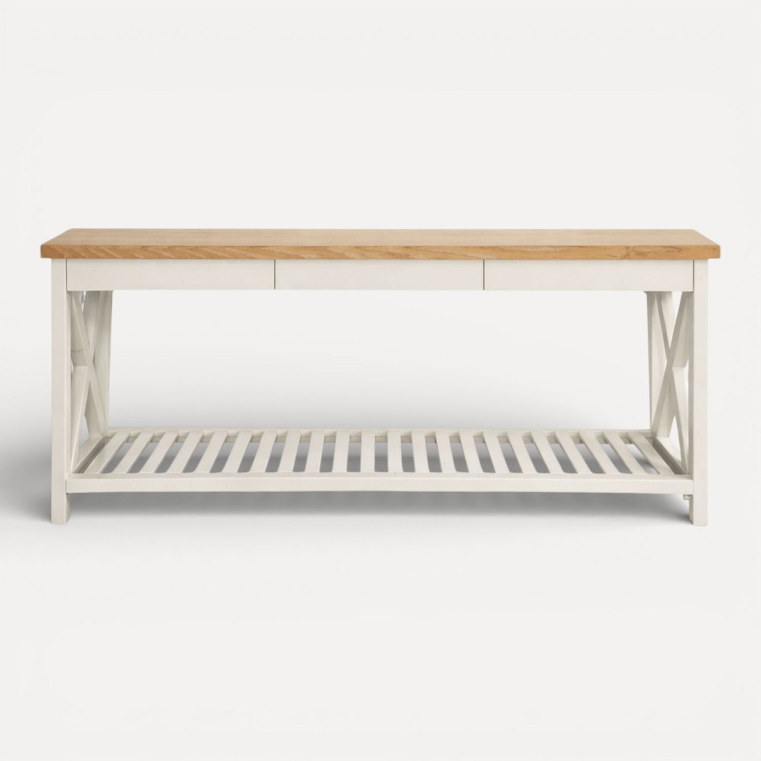 Caribbean Console &amp; Drawers L1800mm Living Furniture Beachwood Designs White &amp; Limed Ash 