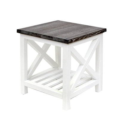 Caribbean Side Table Living Furniture Beachwood Designs White &amp; Grey Limed 