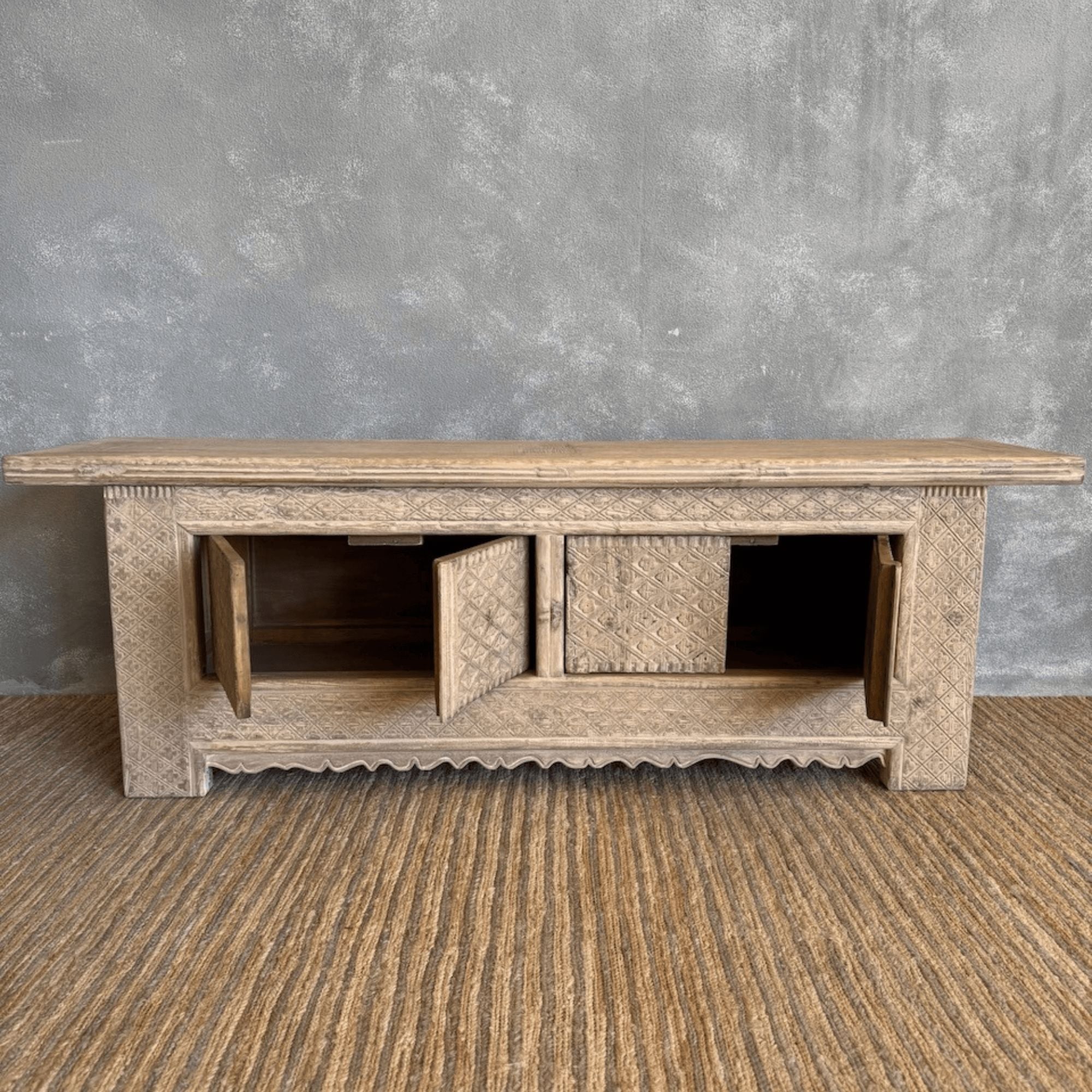 Carved Elm Media Unit L1800mm Living Furniture Beachwood Designs 