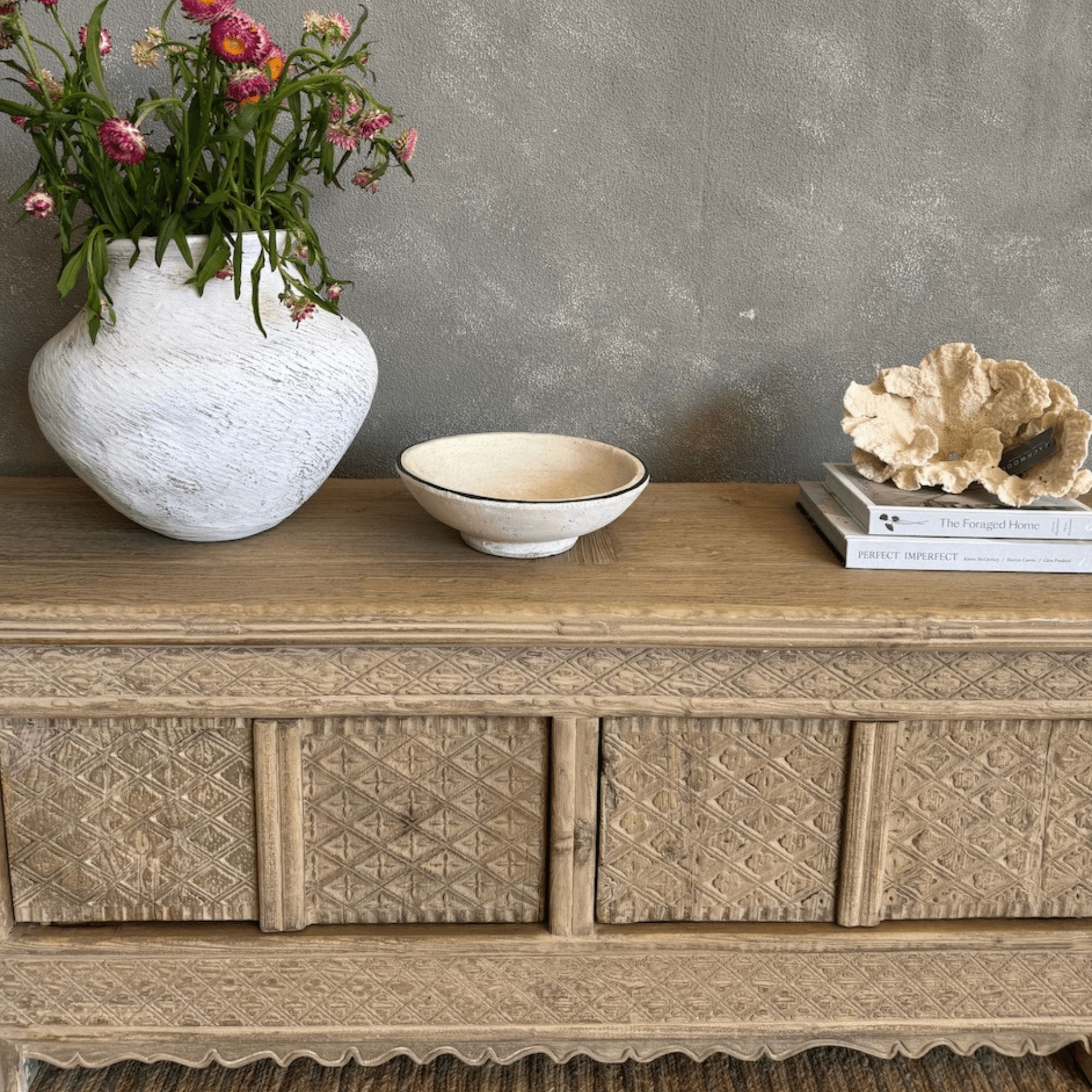 Carved Elm Media Unit L1800mm Living Furniture Beachwood Designs