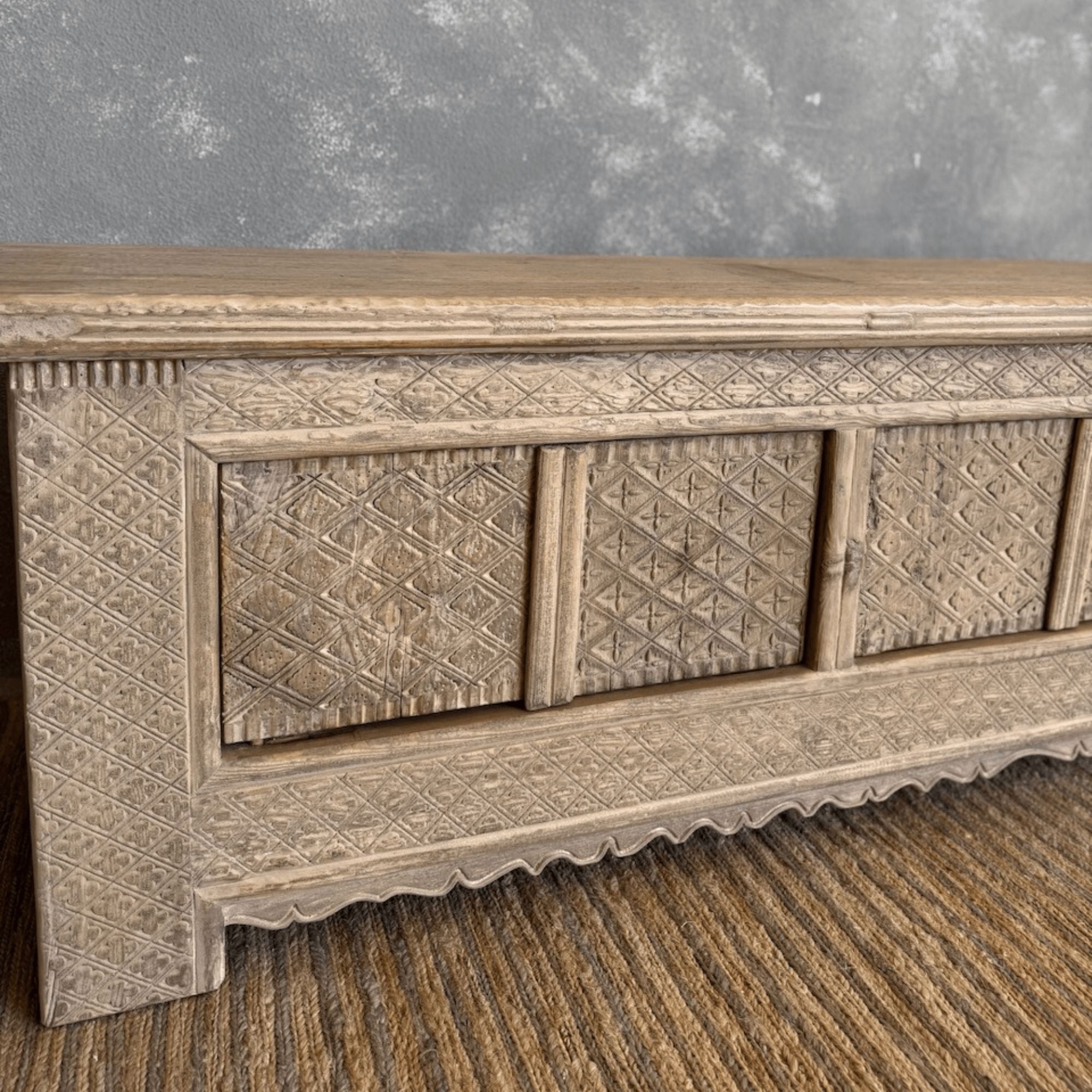 Carved Elm Media Unit L1800mm Living Furniture Beachwood Designs