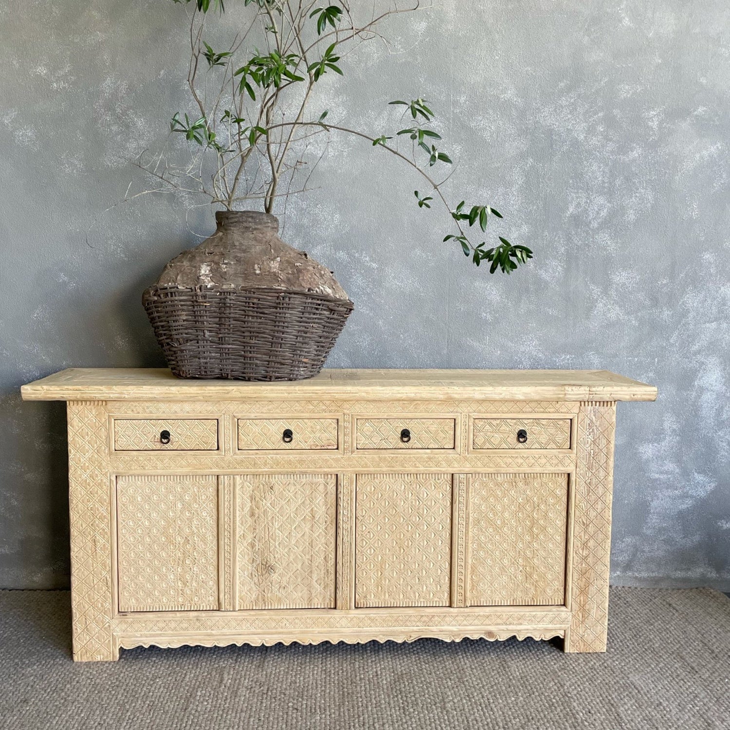 Carved Elm Sideboard L2000mm Living Furniture Beachwood Designs 