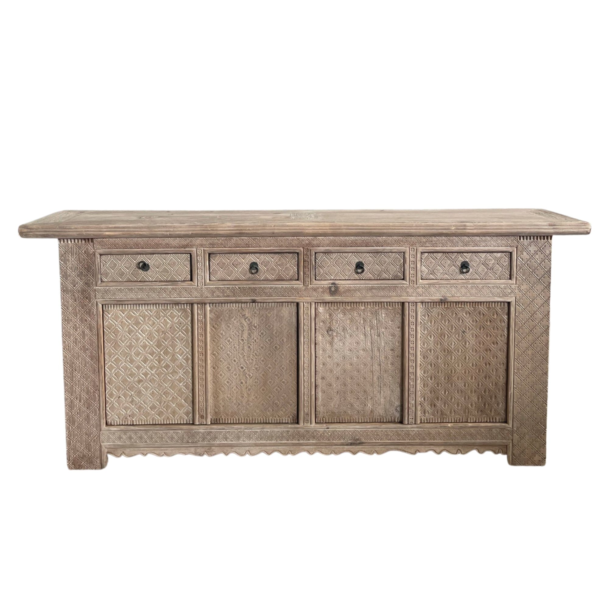 Carved Elm Sideboard L2000mm Living Furniture Beachwood Designs Vintage Grey Elm 