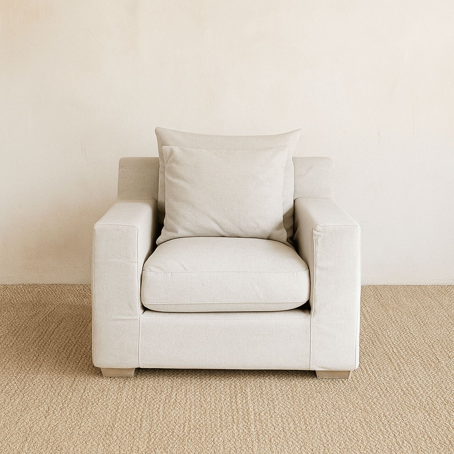 Clareville Sofa - 1 Seater Living Furniture Beachwood Designs Salt &amp; Pepper Linen Cotton 
