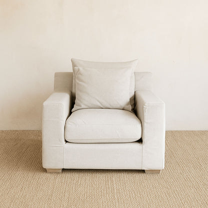 Clareville Sofa - 1 Seater Living Furniture Beachwood Designs Salt &amp; Pepper Linen Cotton 