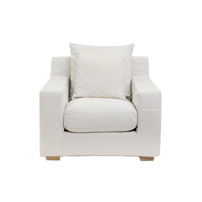 Clareville Sofa - 1 Seater Living Furniture Beachwood Designs Salt &amp; Pepper Linen Cotton 