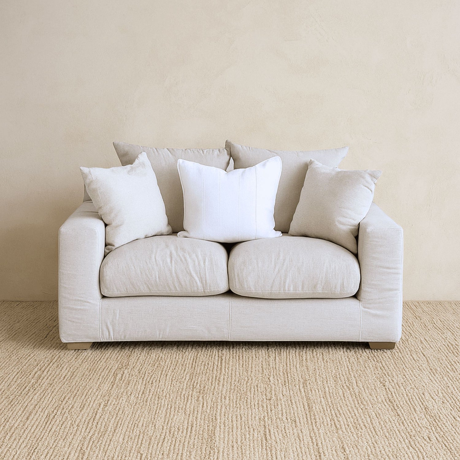 Clareville Sofa - 2 Seater Living Furniture Beachwood Designs Salt &amp; Pepper Linen Cotton 