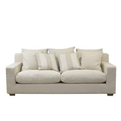 Clareville Sofa - 3 Seater Living Furniture Beachwood Designs Salt &amp; Pepper Linen Cotton 