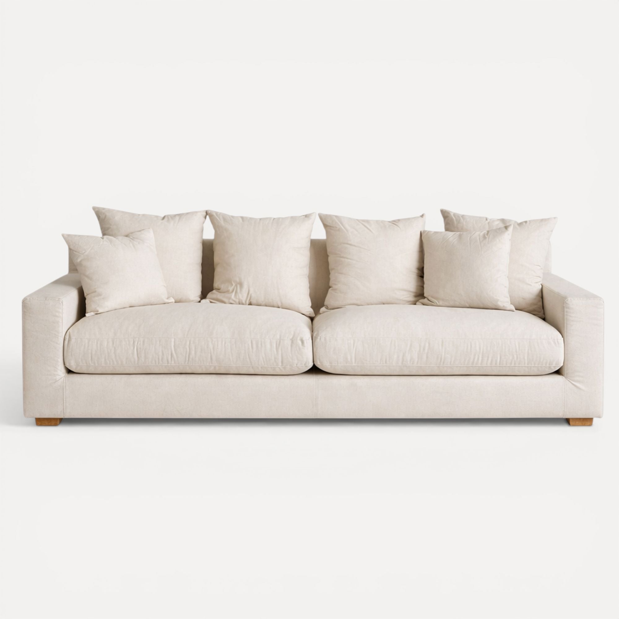 Clareville Sofa - 4 Seater Living Furniture Beachwood Designs Salt & Pepper Linen Cotton 