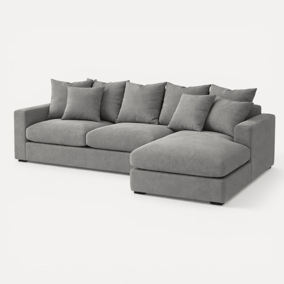 Clareville Sofa with Chaise Living Furniture Beachwood Designs Grey Linen 