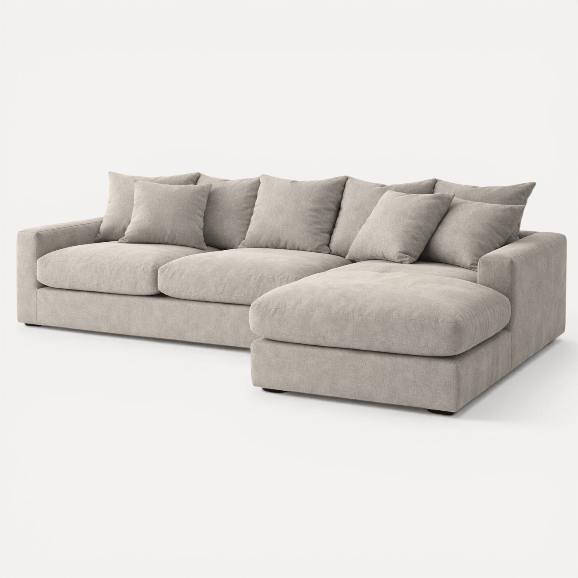Clareville Sofa with Chaise Living Furniture Beachwood Designs Shale Linen 