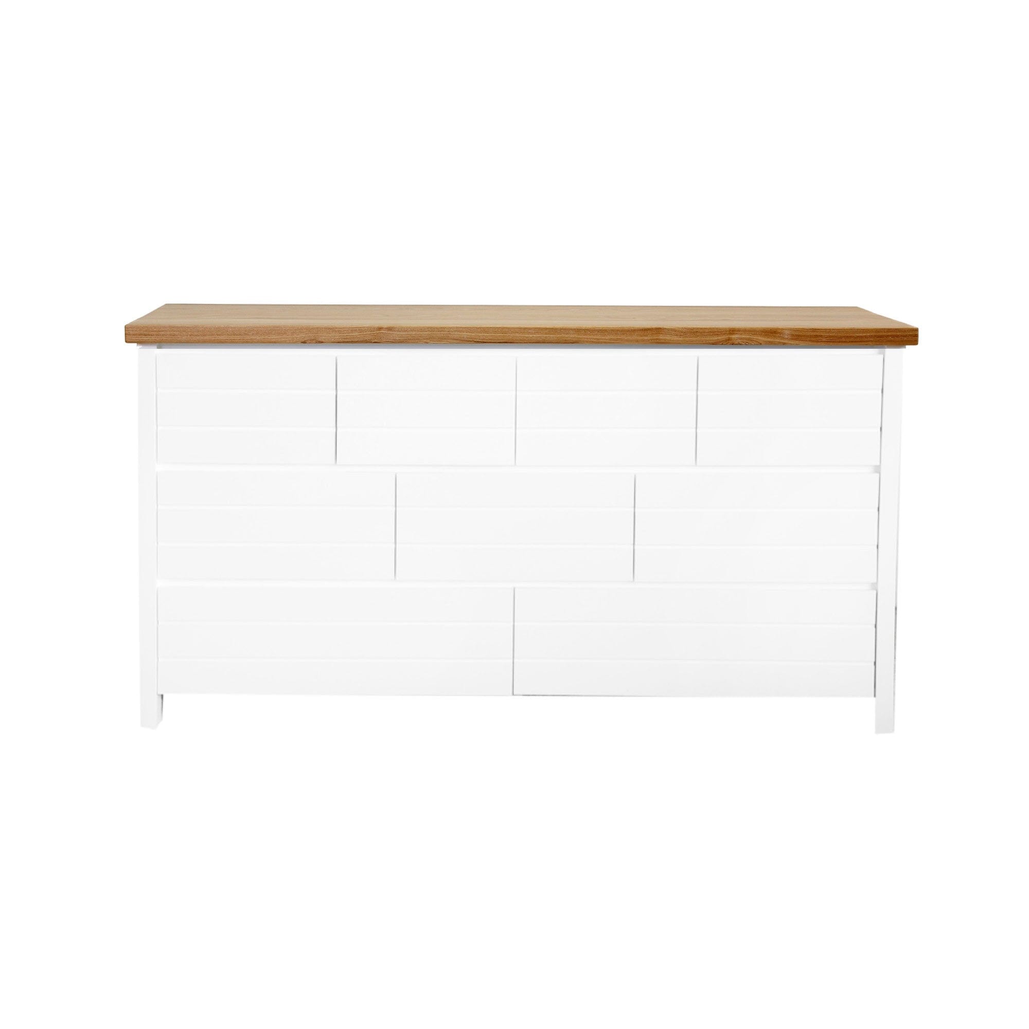 Coast 9-Drawer Chest of Drawers L1800mm Bedroom Furniture Beachwood Designs White &amp; Limed Ash 