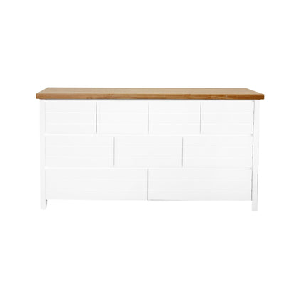 Coast 9-Drawer Chest of Drawers L1800mm Bedroom Furniture Beachwood Designs White &amp; Limed Ash 