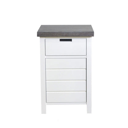 Coast Bedside L450mm - 1 Drawer &amp; Door Bedroom Furniture Beachwood Designs White &amp; Grey Limed 