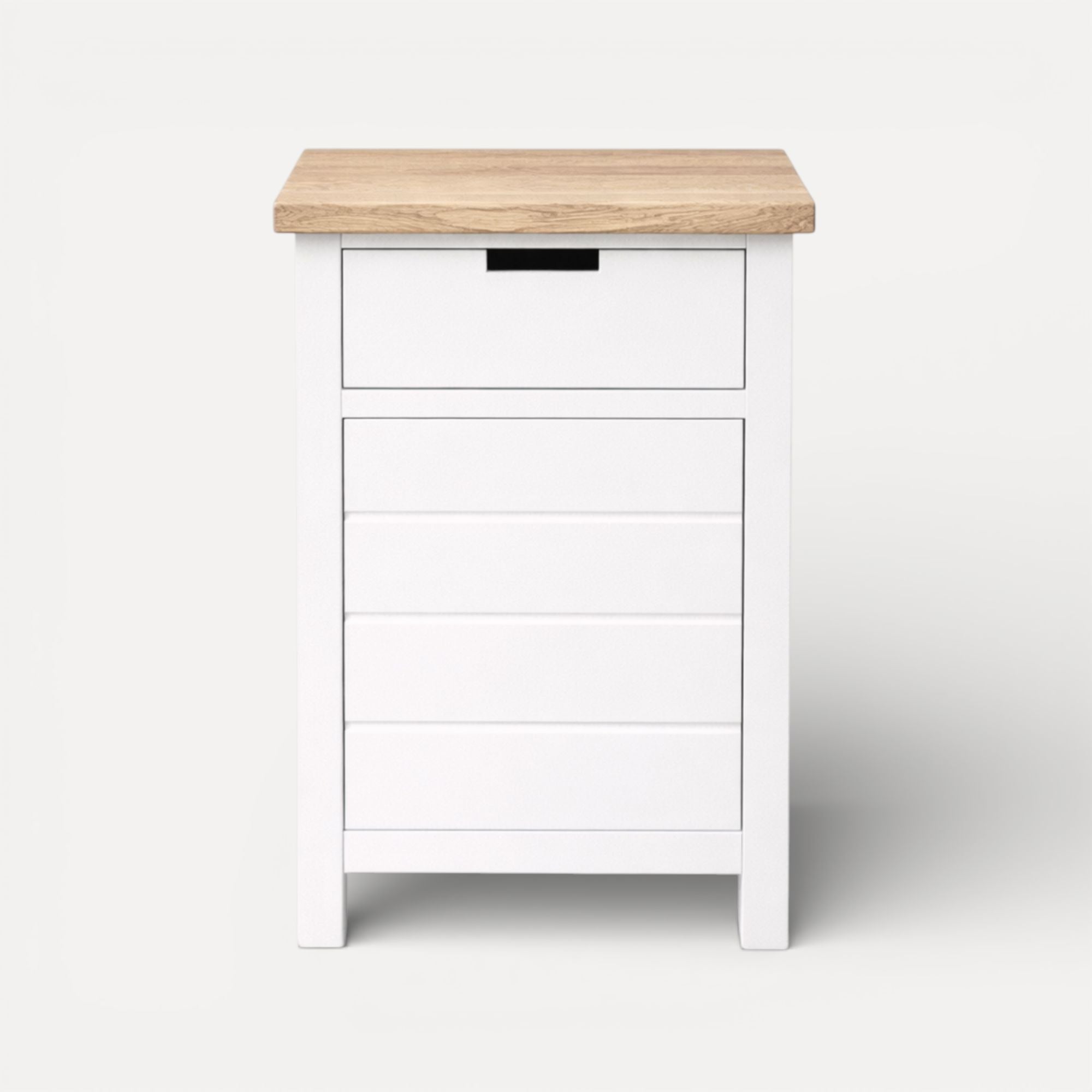 Coast Bedside L450mm - 1 Drawer &amp; Door Bedroom Furniture Beachwood Designs White &amp; Limed Ash 
