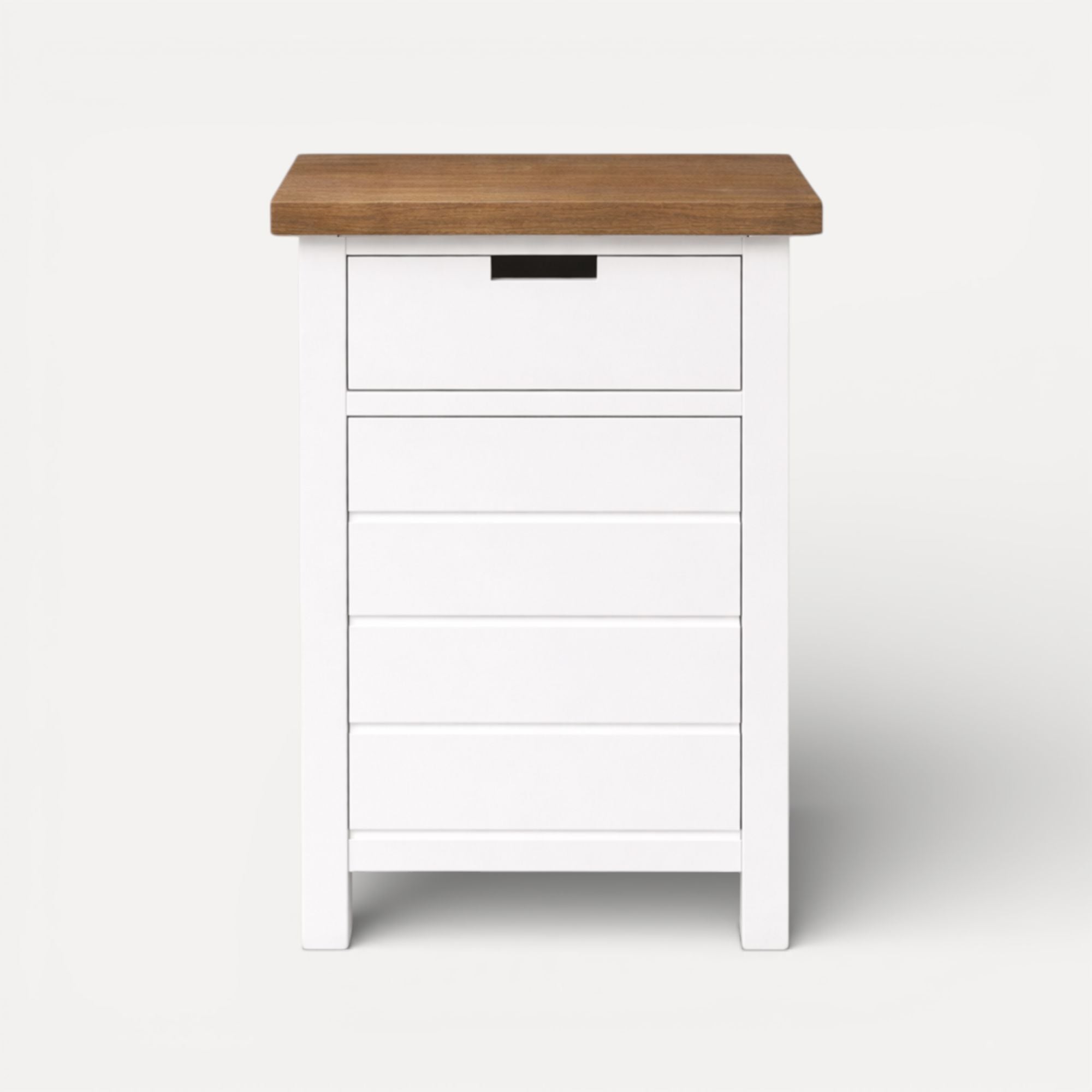 Coast Bedside L450mm - 1 Drawer &amp; Door Bedroom Furniture Beachwood Designs White &amp; Weathered Oak 