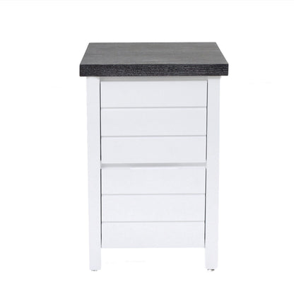 Coast Bedside L450mm - 2 Drawer Bedroom Furniture Beachwood Designs White &amp; Grey Limed 