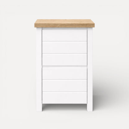 Coast Bedside L450mm - 2 Drawer Bedroom Furniture Beachwood Designs White &amp; Limed Ash 