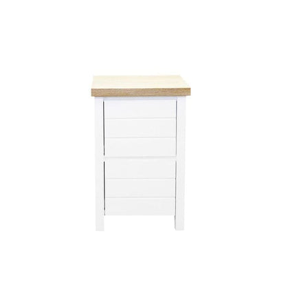 Coast Bedside L450mm - 2 Drawer Bedroom Furniture Beachwood Designs White &amp; Limed Ash 