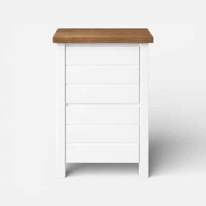 Coast Bedside L450mm - 2 Drawer Bedroom Furniture Beachwood Designs White &amp; Weathered Oak 