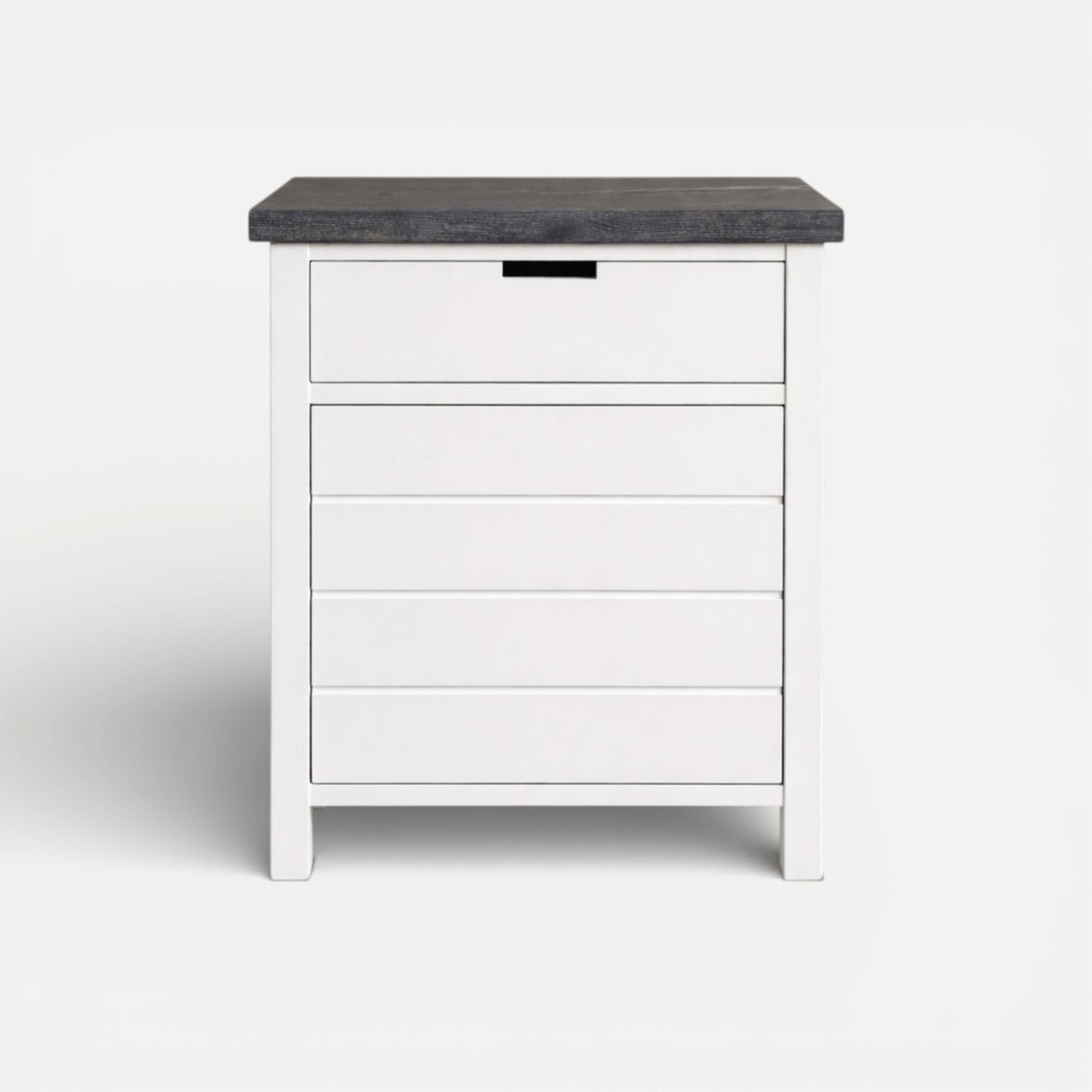 Coast Bedside L600mm - 1 Drawer &amp; Door Bedroom Furniture Beachwood Designs White &amp; Grey Limed 