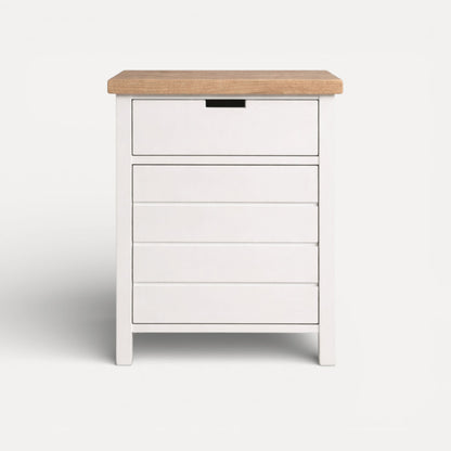 Coast Bedside L600mm - 1 Drawer &amp; Door Bedroom Furniture Beachwood Designs White &amp; Limed Ash 