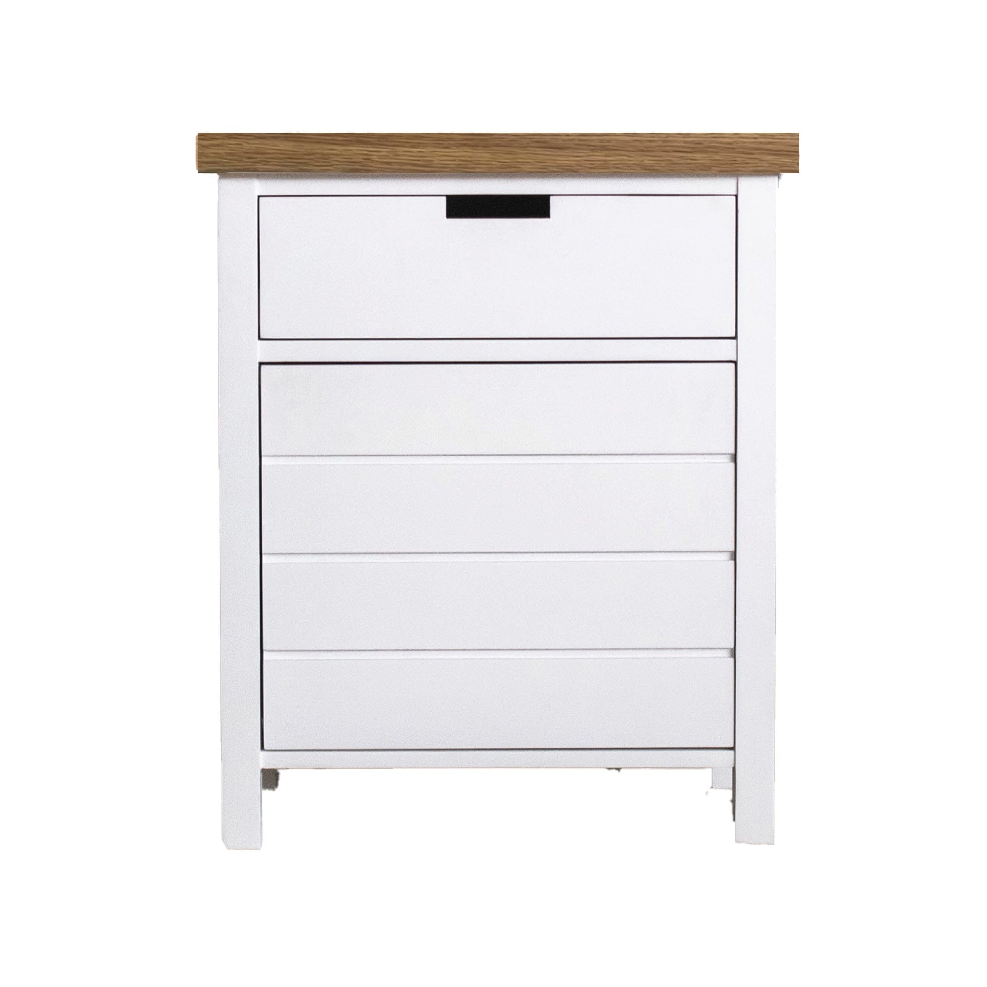 Coast Bedside L600mm - 1 Drawer &amp; Door Bedroom Furniture Beachwood Designs White &amp; Weathered Oak 