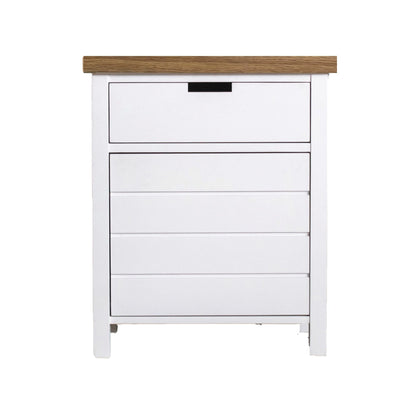 Coast Bedside L600mm - 1 Drawer &amp; Door Bedroom Furniture Beachwood Designs White &amp; Weathered Oak 