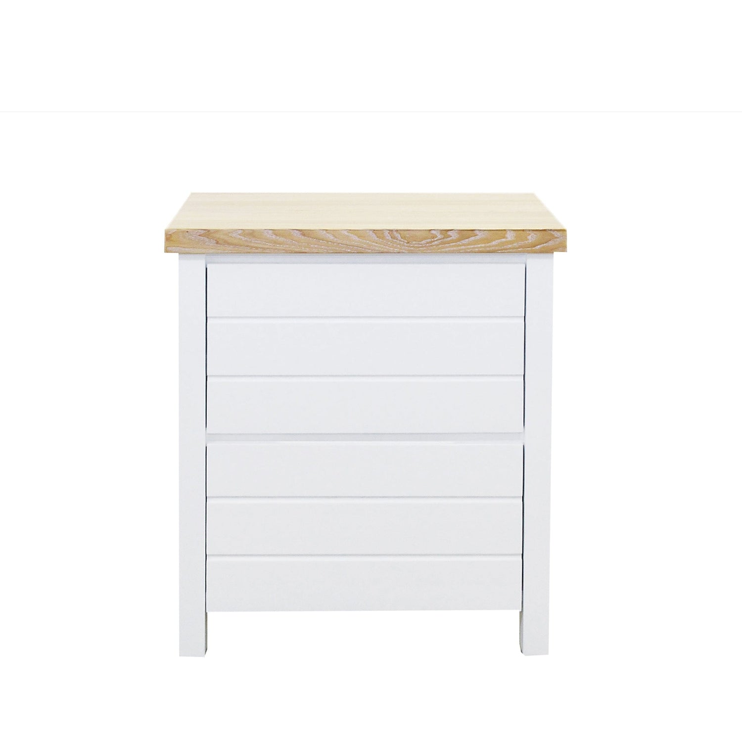 Coast Bedside L600mm - 2 Drawer Bedroom Furniture Beachwood Designs White &amp; Limed Ash 