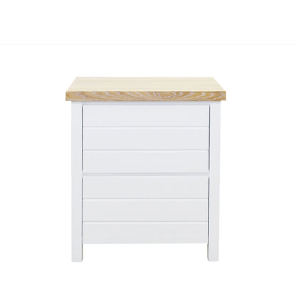 Coast Bedside L600mm - 2 Drawer Bedroom Furniture Beachwood Designs White &amp; Limed Ash 