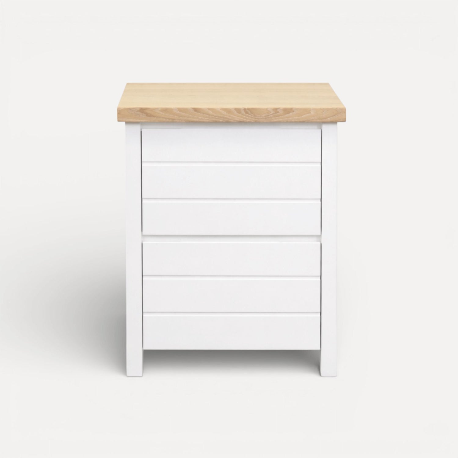 Coast Bedside L600mm - 2 Drawer Bedroom Furniture Beachwood Designs White &amp; Limed Ash 