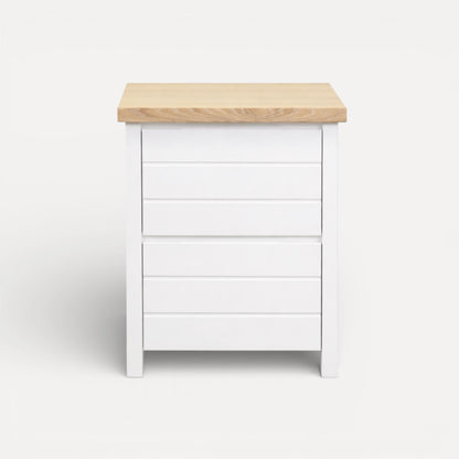 Coast Bedside L600mm - 2 Drawer Bedroom Furniture Beachwood Designs White &amp; Limed Ash 