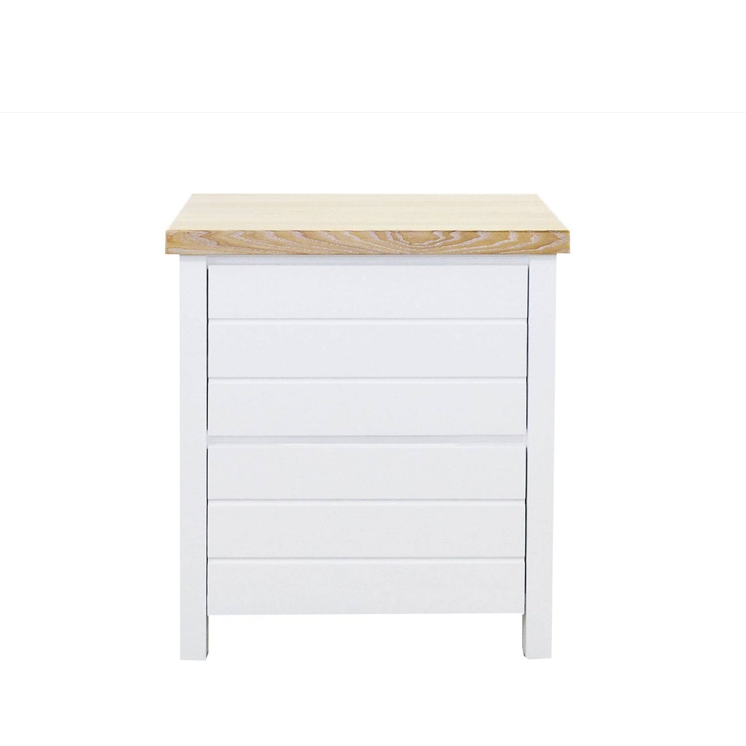 Coast Bedside L600mm - 2 Drawer Bedroom Furniture Beachwood Designs White &amp; Limed Ash 