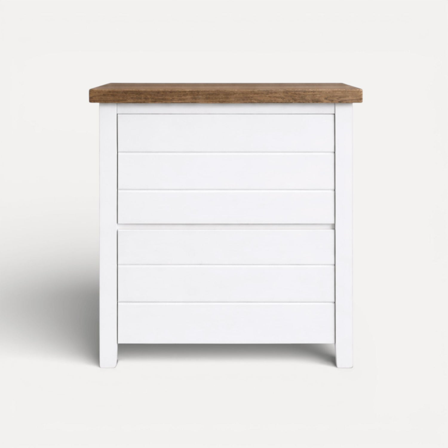 Coast Bedside L600mm - 2 Drawer Bedroom Furniture Beachwood Designs White &amp; Weathered Oak 