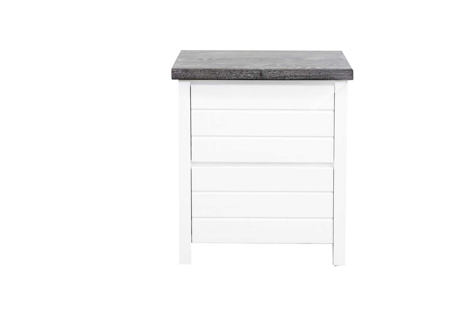 Coast Bedside L600mm - 2 Drawer - White &amp; Grey Limed Bedroom Furniture Beachwood Designs