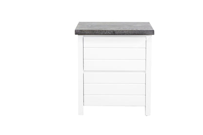 Coast Bedside L600mm - 2 Drawer - White &amp; Grey Limed Bedroom Furniture Beachwood Designs