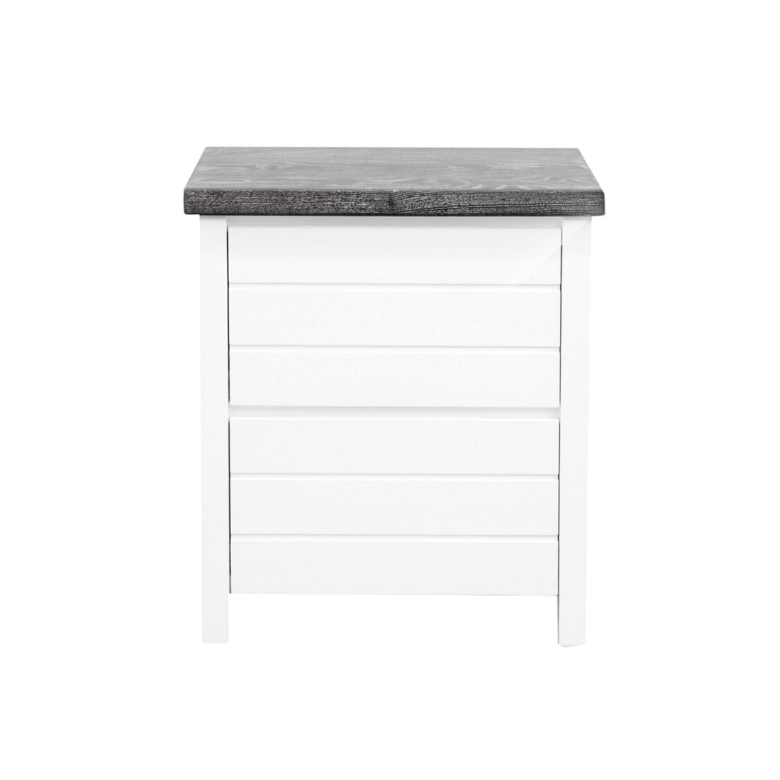 Coast Bedside L600mm - 2 Drawer - White &amp; Grey Limed Bedroom Furniture Beachwood Designs 