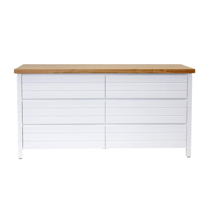 Coast Chest of Drawers L1400mm Bedroom Furniture Beachwood Designs White &amp; Limed Ash