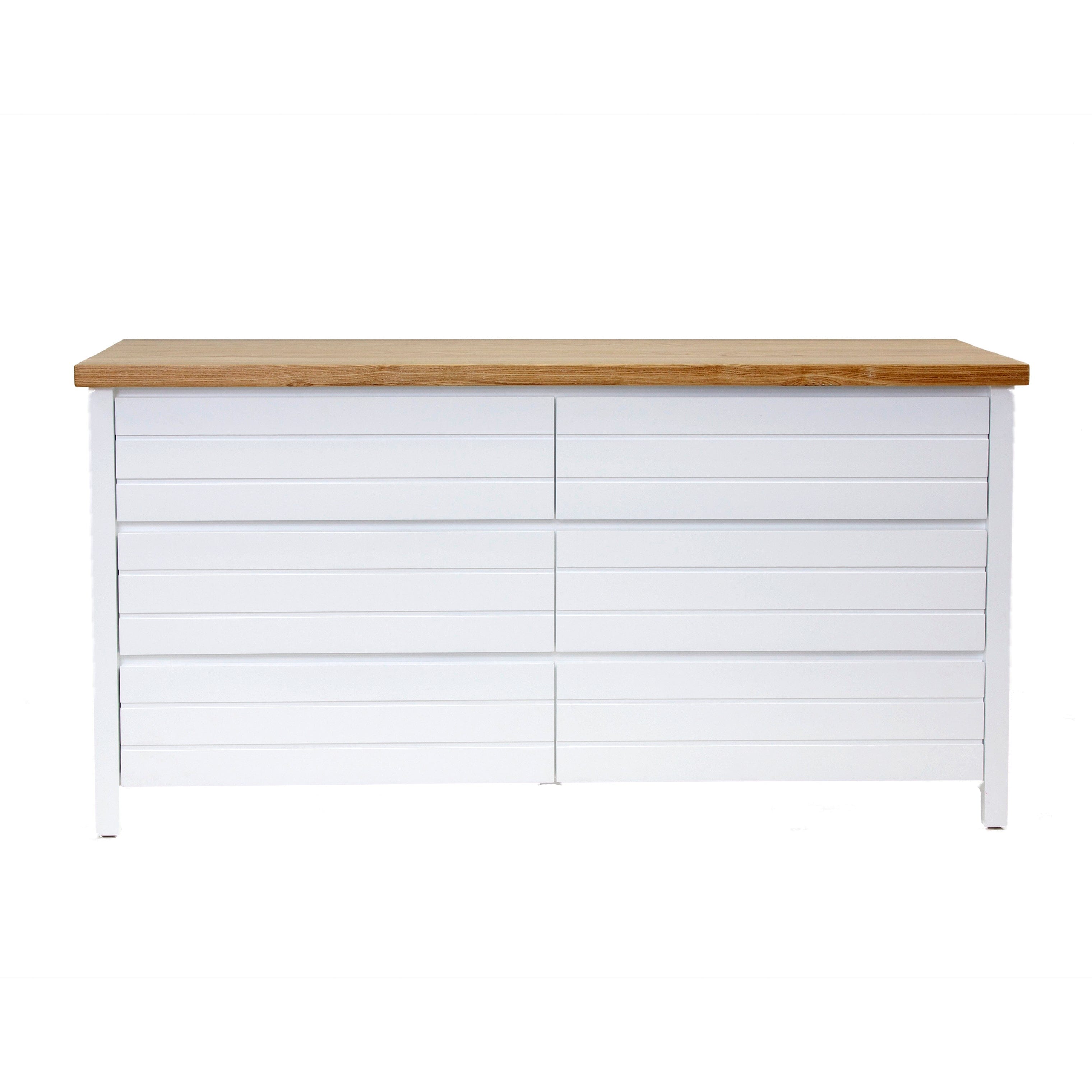 Coast Chest of Drawers L1400mm Bedroom Furniture Beachwood Designs White &amp; Limed Ash 